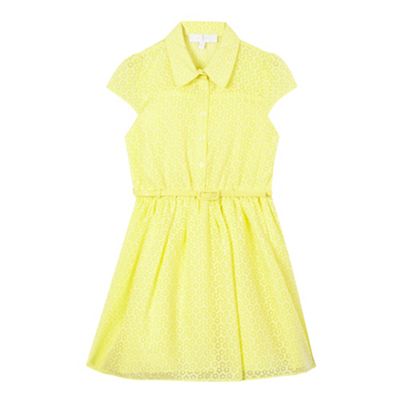 J by Jasper Conran Girls' yellow floral shirt dress